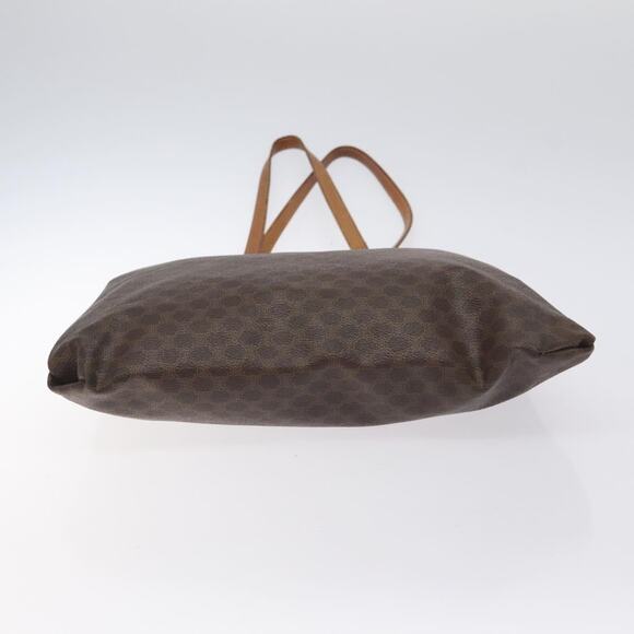 CELINE Macadam Canvas Tote Bag Pvc Leather Brown Gold - Picture 9 of 12